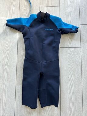 Olian Kids Shorty Wetsuit - Navy and Blue 12 years old